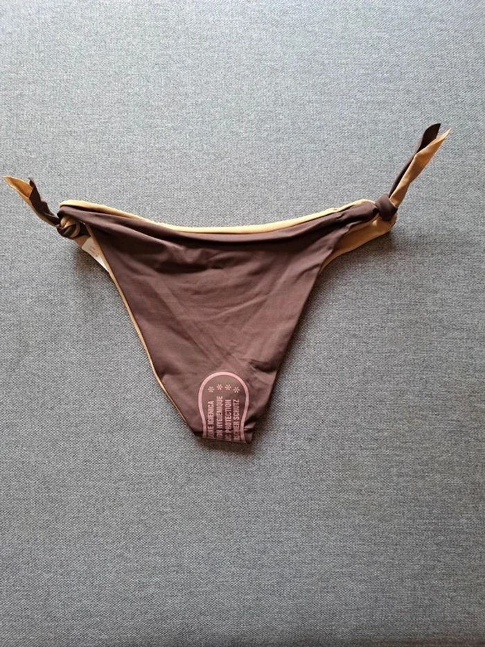 Maillot de bain / bikini réversible marron / beige en M - photo numéro 3