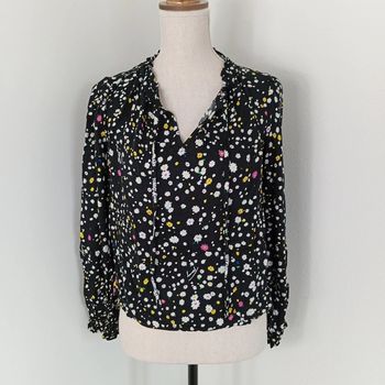 Blouse Noir a Motif Floral Tommy Jeans. Pour Femme. Taille XS