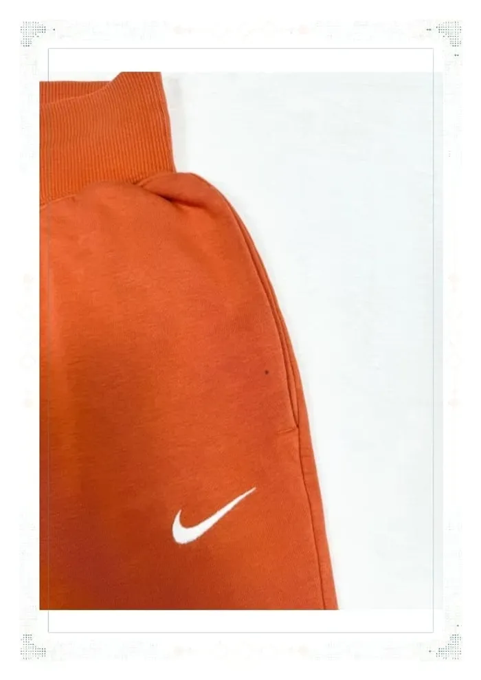 Nike pantalon taille haute coupe large orange femme taille XS coton - photo numéro 10