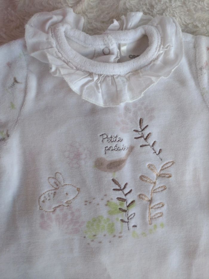 Pyjama grenouillère velours joli col Fille 6 mois Lapin Oiseau Petite poésie Orchestra - photo numéro 4