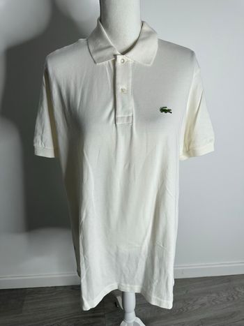 Polo blanc crème en coton Lacoste Vintage TL