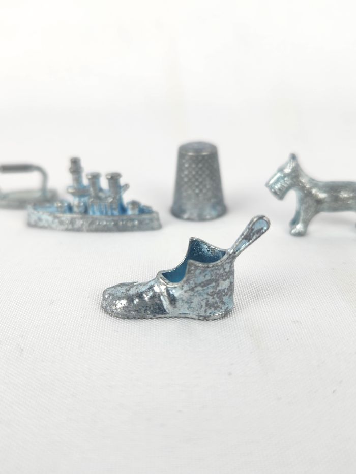 Lot 5 Jetons Monopoly Classiques Pièces de Jeu Métal Vintage Collection - photo numéro 3