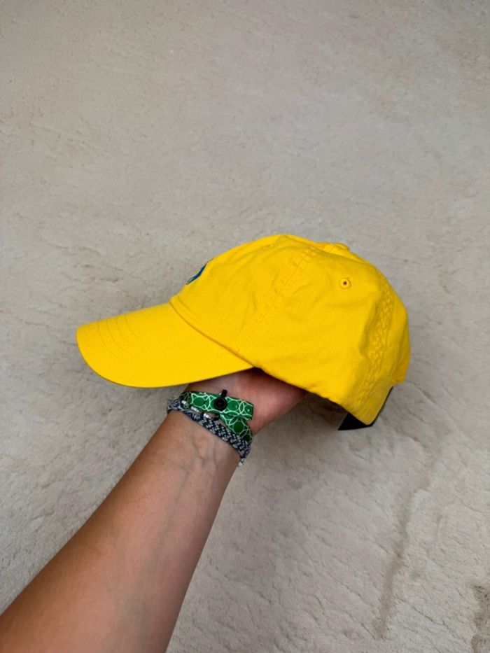 Casquette Ralph Lauren Jaune Logo Brodé Neuve - photo numéro 3