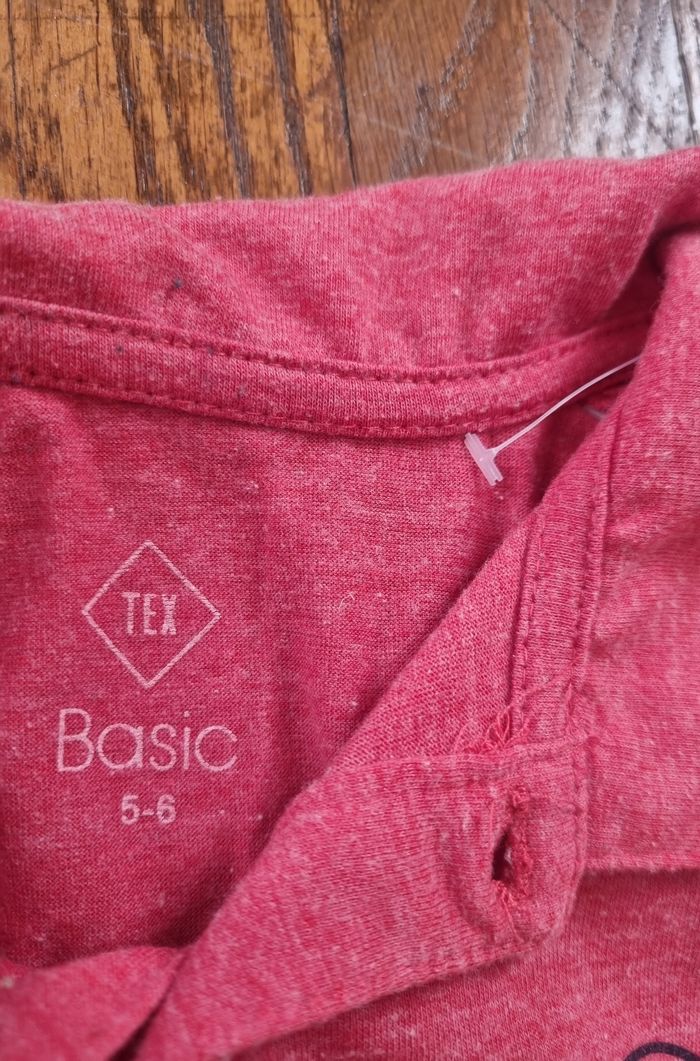 polo manche longue rouge garçon tex taille 5/6ans - photo numéro 2