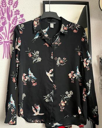Chemisier noir floral H&M