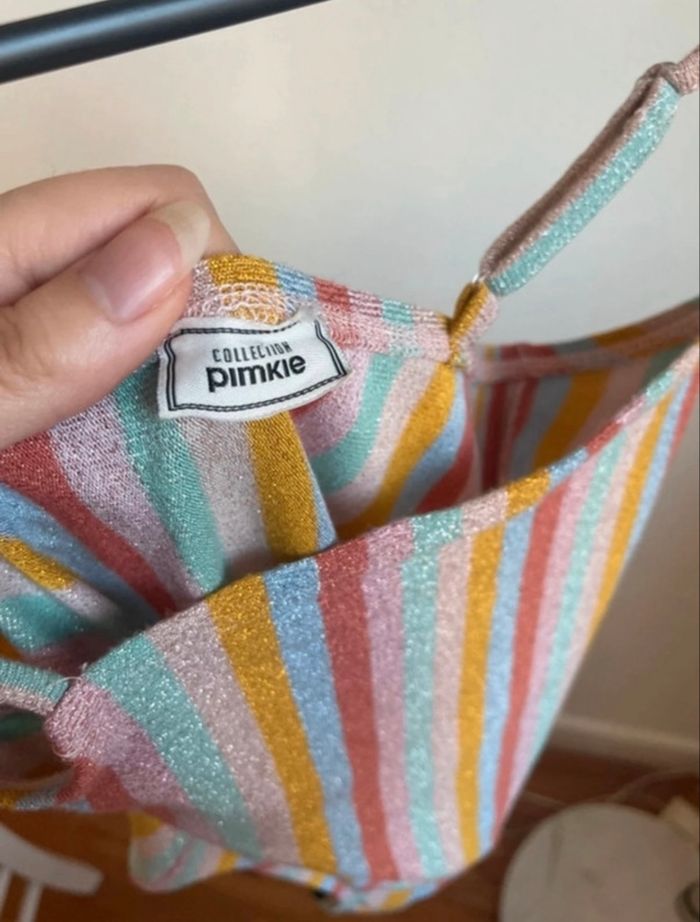 Body à paillettes rayures multicolores - photo numéro 2