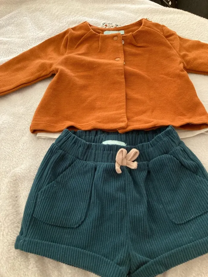 Ensemble, T-shirt, short et gilet Obaibi 6 mois - photo numéro 5