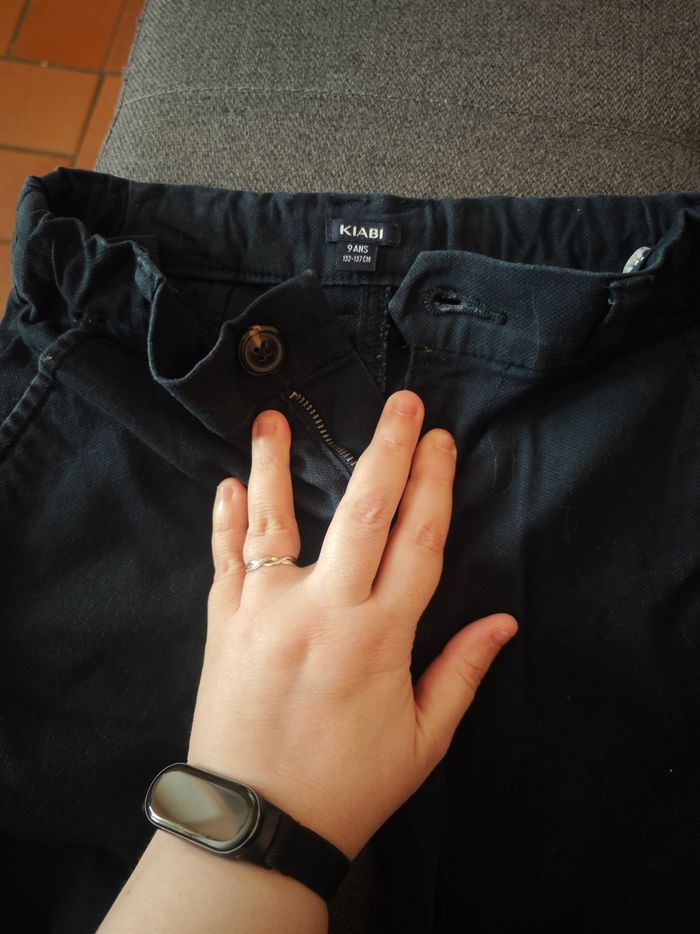 Pantalon marine chino avec ourlet taille 10 ans - photo numéro 5