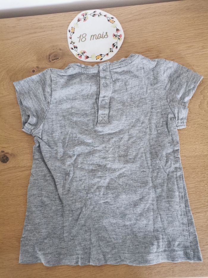 Lot de 2 t-shirt manches courtes 18mois bébé fille kimbaloo et grain de blé TBE - photo numéro 6