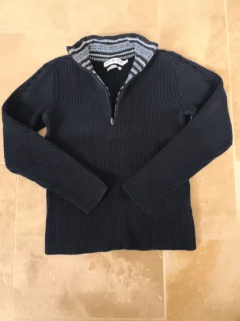 Pull 1/4 zippé Tommy Hilfiger femme marine L excellent état