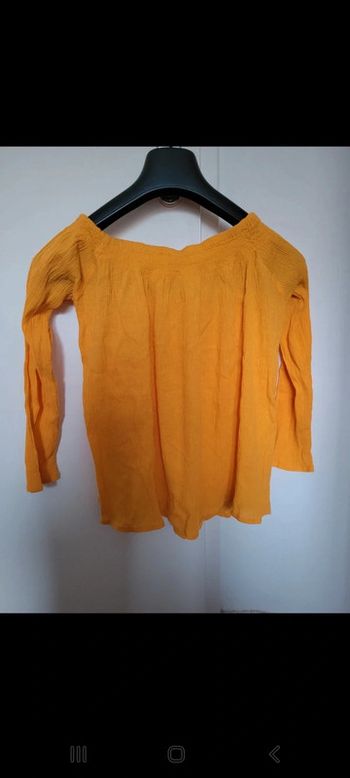 Blouse légère à manches 3/4 taille 34/36 moutarde