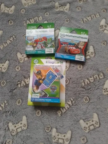 Lot 3 jeux éducatifs leapfrog avec 1 pack de cartes pat patrouille
