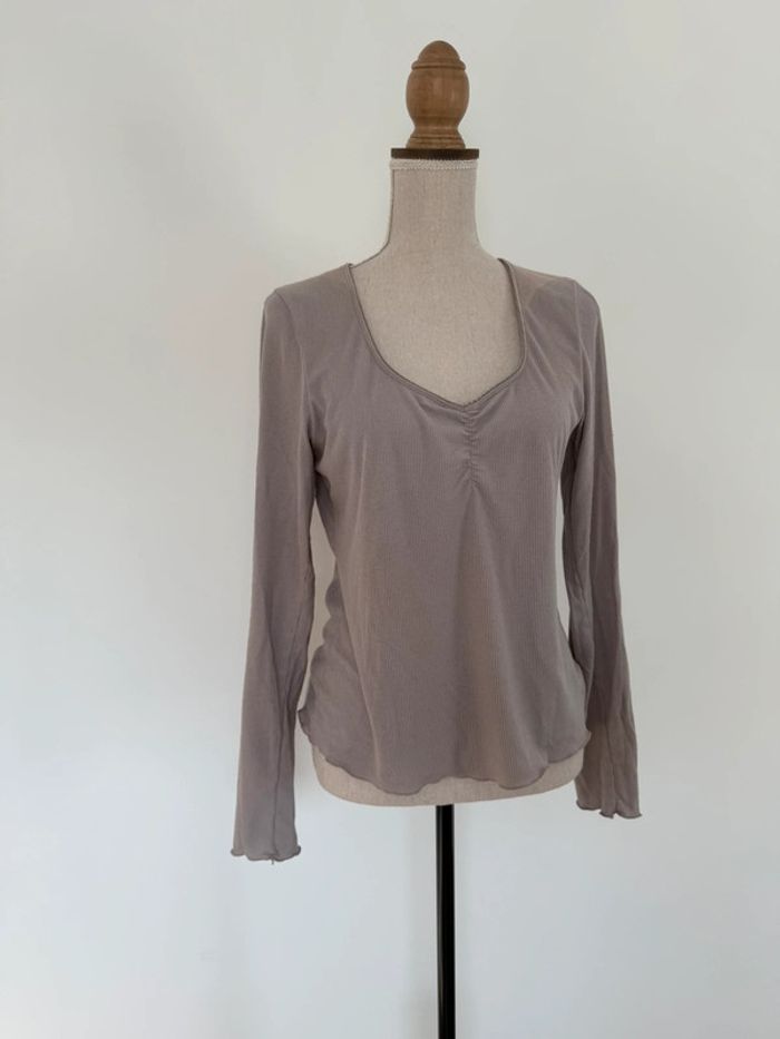 Haut hm h&m côtelé M top t-shirt Ricamo topje Tanktop Camiseta Canotta Camisola femme donna - photo numéro 2