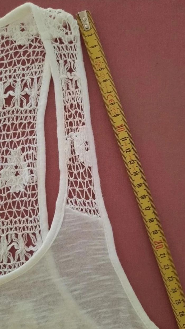 Débardeur blanc ajouré taille S - photo numéro 7
