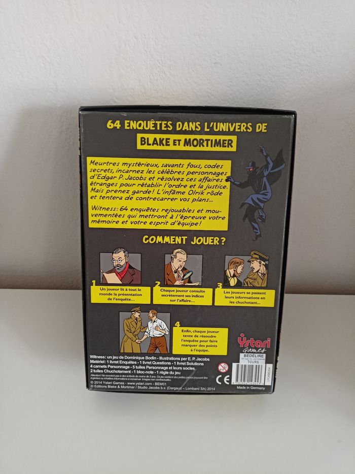 Black et Mortimer Witness ystarigames complet - photo numéro 2