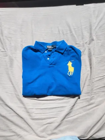 Polo Ralph Lauren bleu a manche longue