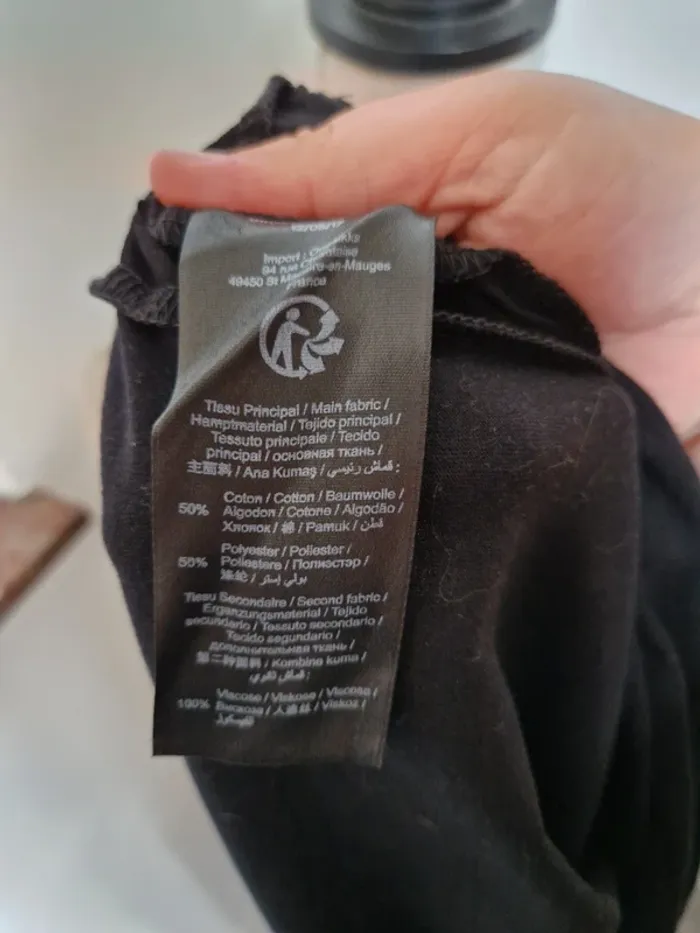 Tee shirt noir ikks voilage au manche taille L - photo numéro 9