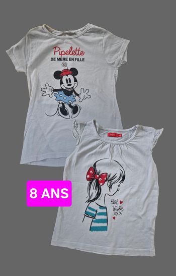 Lot de 2 t-shirts sans manches fille - 8 ans