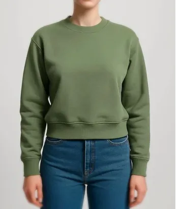 Sweat-shirt vert kaki basique - Taille S