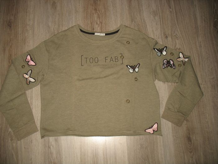 TEE SHIRT COURT ML KAKI "BERSHKA" - TAILLE S - n°01 - photo numéro 2
