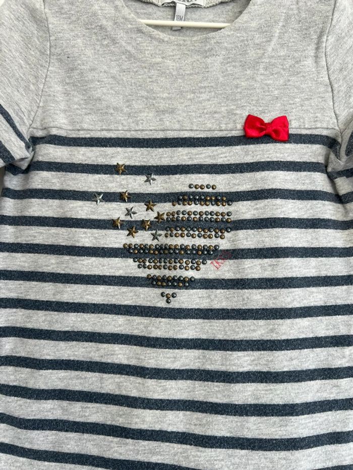 Robe IKKS rayée gris et marine 18 mois - photo numéro 3