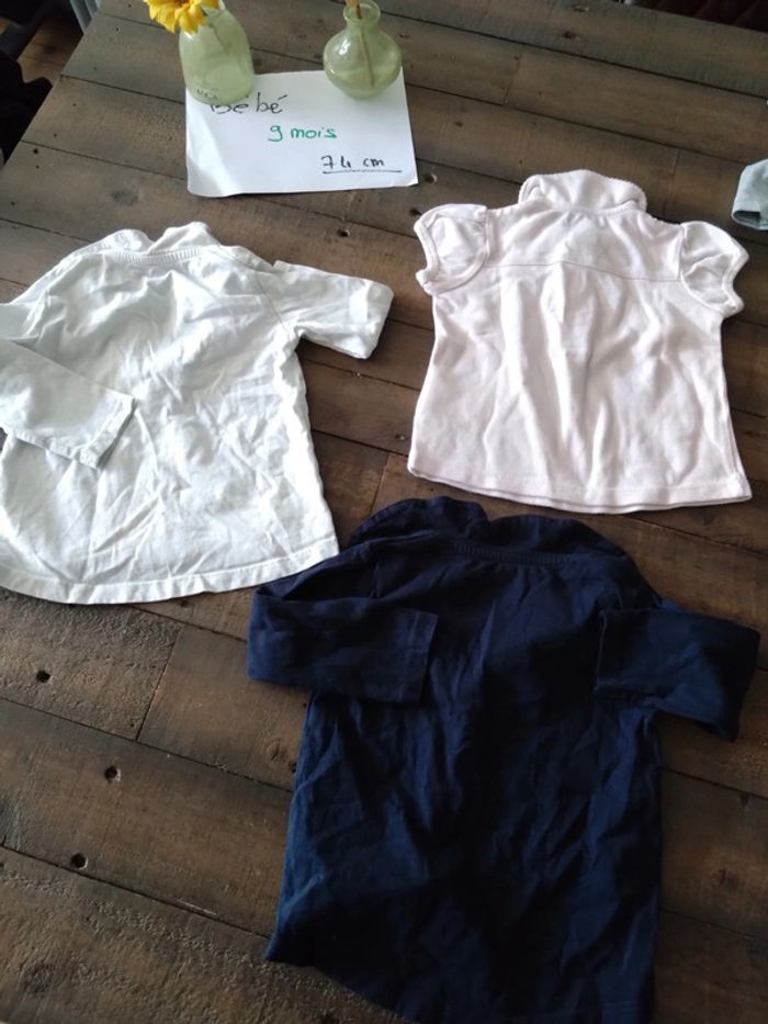 Lot de 3 polos bébé fille de 9 mois 74 cm - photo numéro 5