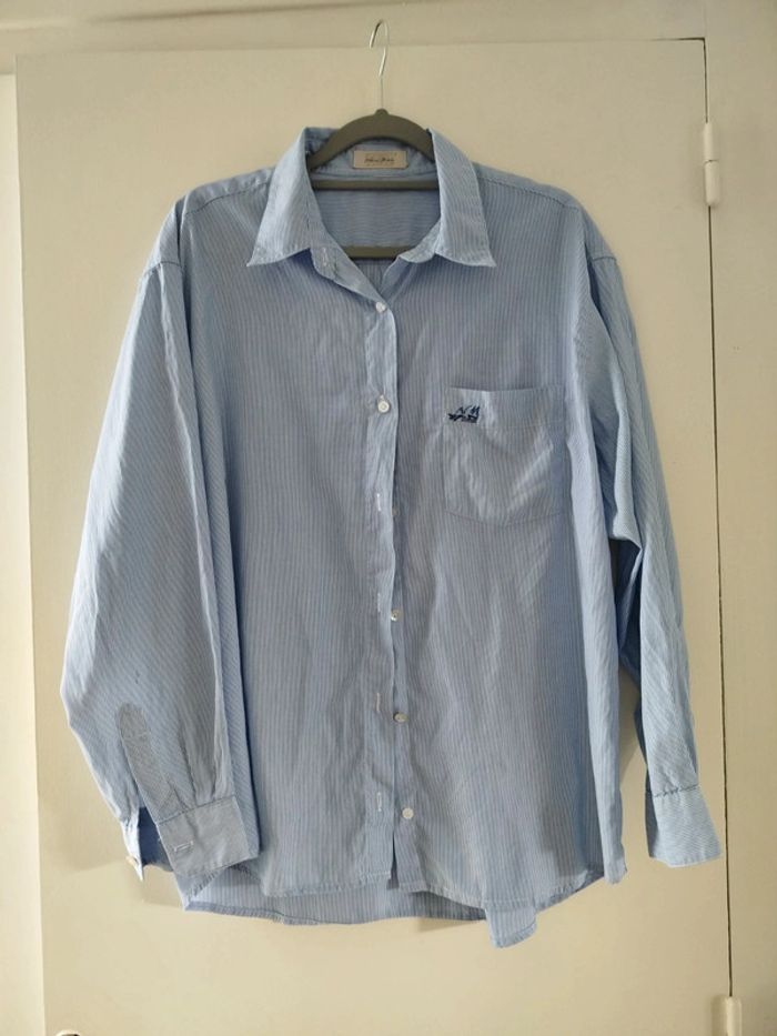 Chemise rayée bleu et blanche New Man taille 40 ou 42