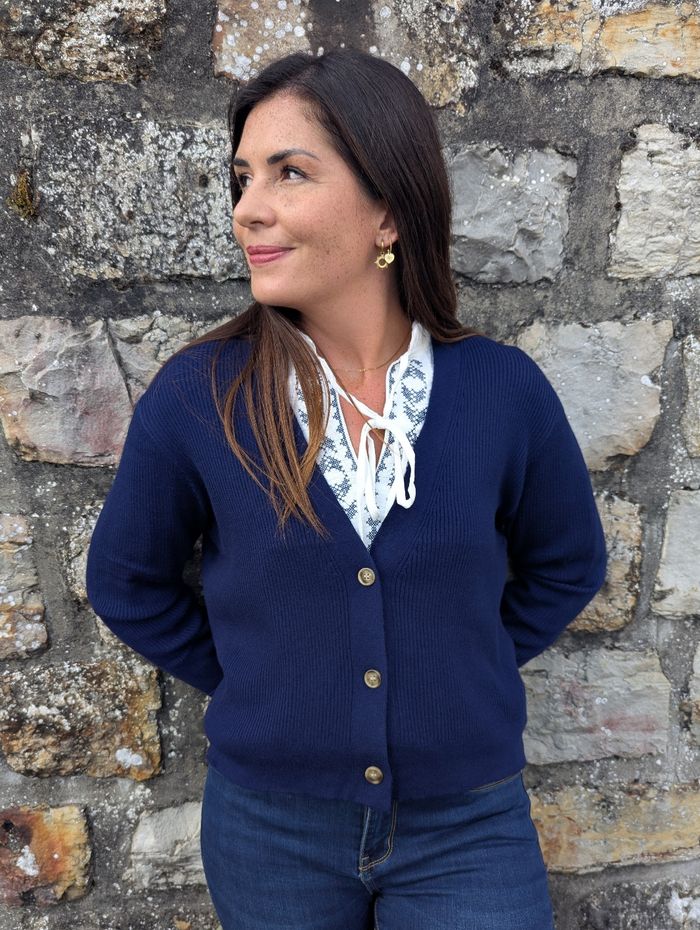 Gilet mi-saison Moscou marine fines mailles
TU - photo numéro 2