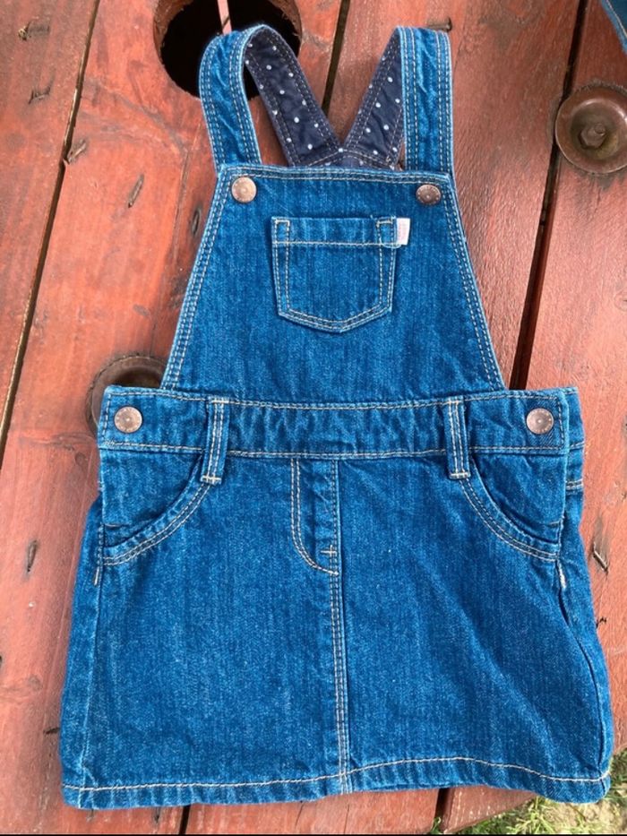 Robe salopette en jean 9 mois