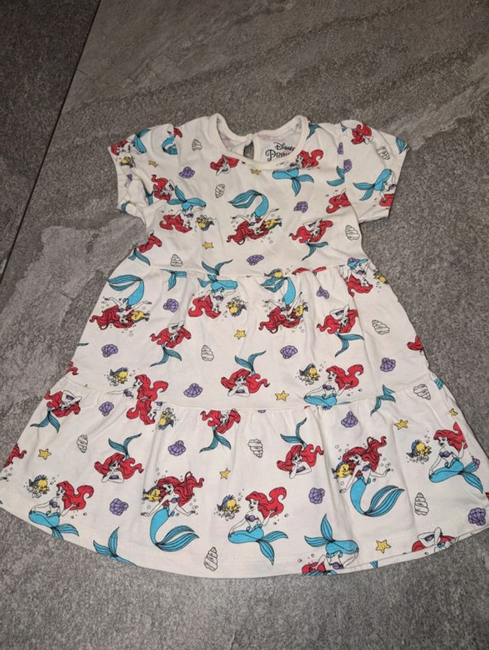 Robe à manches courtes chic bébé fille 2/3 ans La petite sirène NEUVE