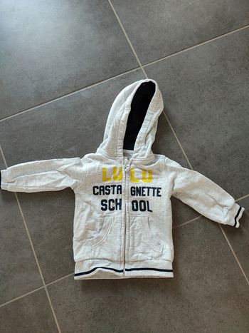 Sweat à capuche zippé 12 mois