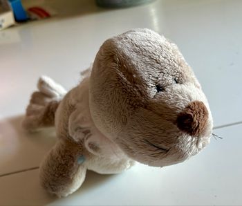 Peluche phoque beige tout doux