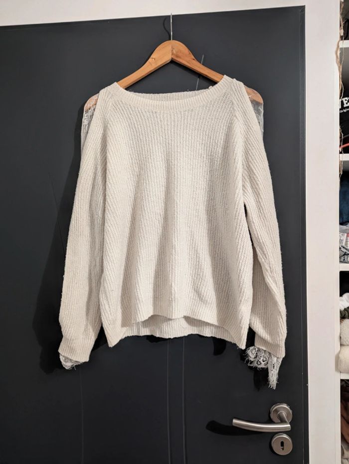 Pull blanc Peace n' love