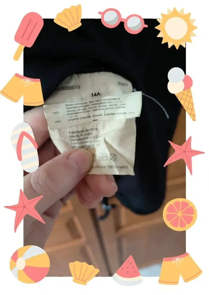 Top noir boutonné sans manche à noué 14 ans - photo numéro 7