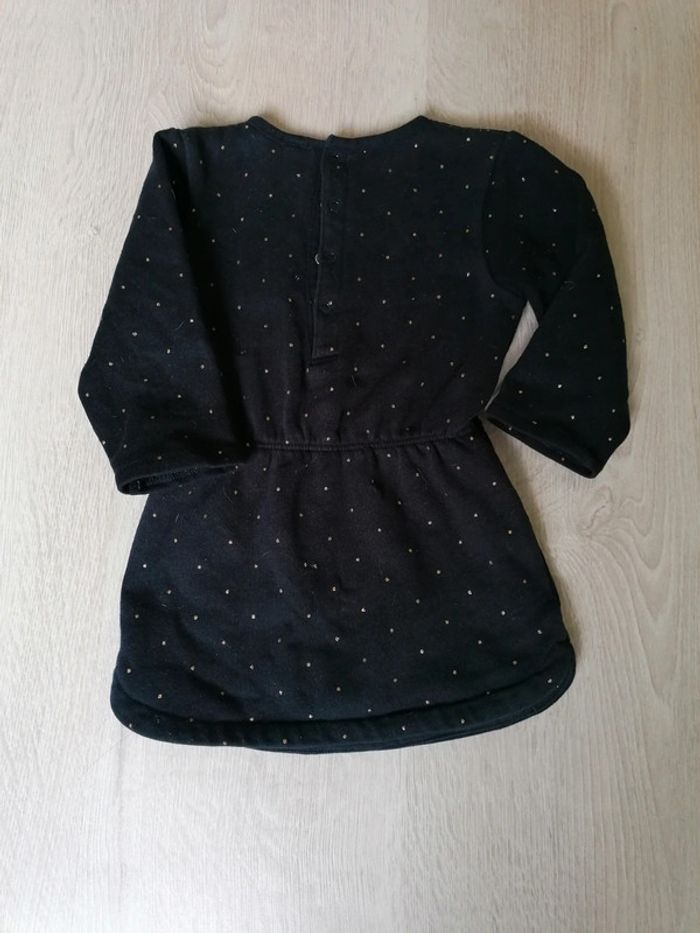 Robe pull hiver noire et pois doré - photo numéro 2