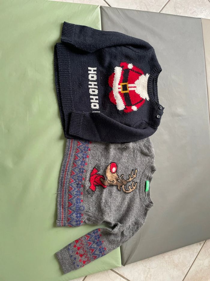 Lot de 2 pulls de noël 12-18 mois