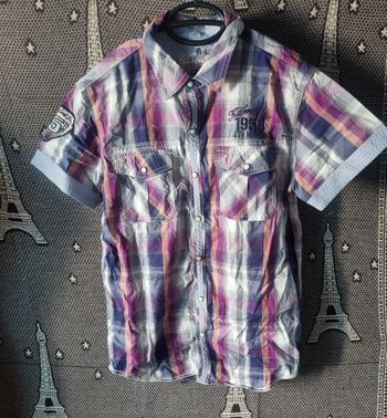 Chemise à carreaux manches courtes 14ans mixte