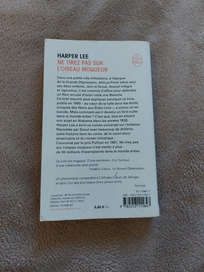 Ne tirez pas sur l'oiseau moqueur - Harper Lee - photo numéro 2