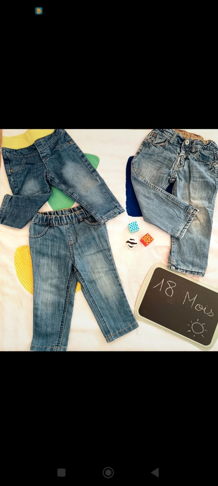 Pantalons jean larges 18 mois