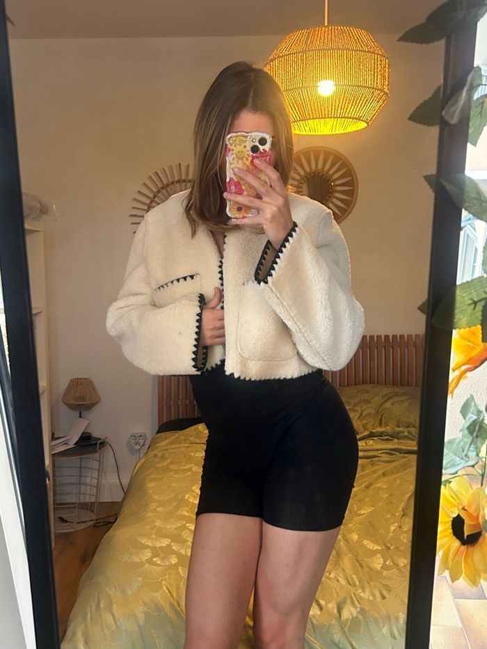 🧥 Veste courte effet mouton – ASOS DESIGN – Taille S - photo numéro 4