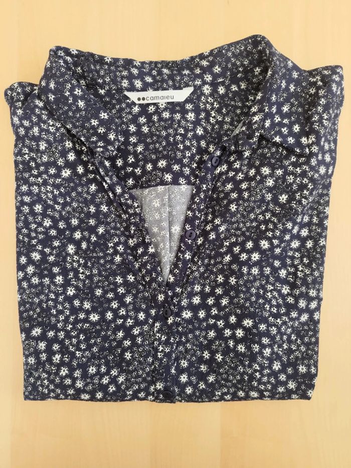 Camaïeu chemise fleurs marine 44 - photo numéro 4
