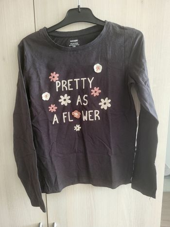 Tee shirt manches longues Kiabi gris 10 ans
