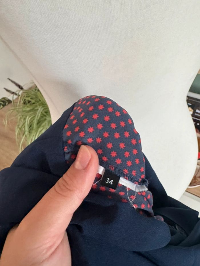 Robe manches longues bordeaux bleu marine Kookaï taille XS - photo numéro 4