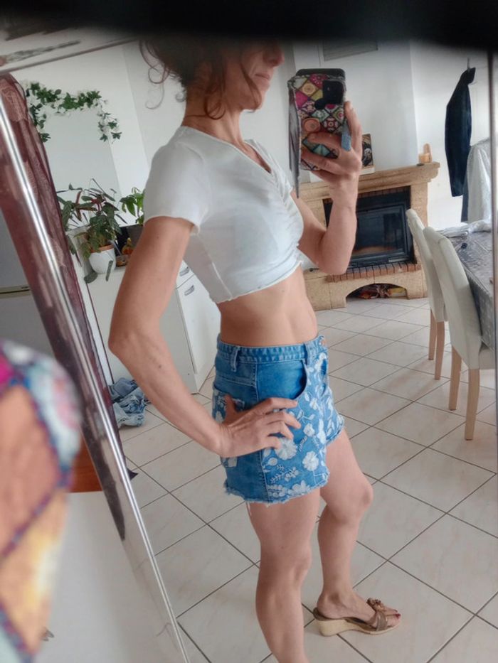 Crop top xs blanc c85 - photo numéro 4