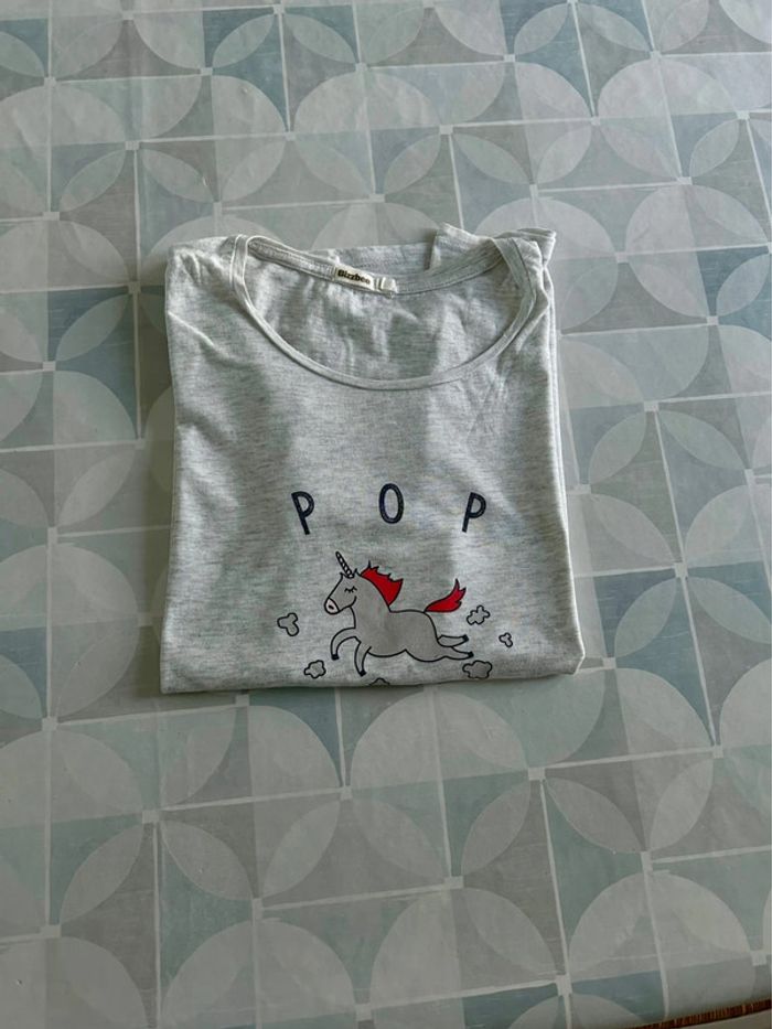 T shirt gris 38 / M - Bizzbee - Très bon état - photo numéro 4