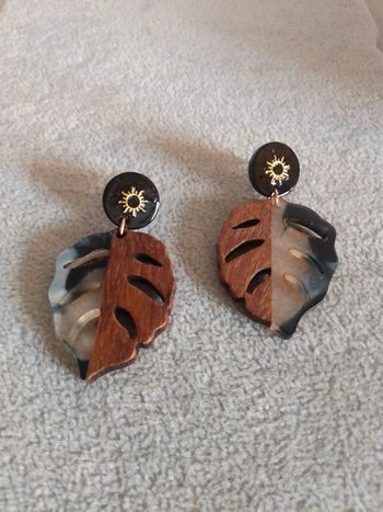 Boucles d'oreilles bois et résine