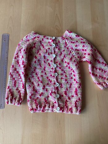 Gilet fille rose 5 6 ans fait main