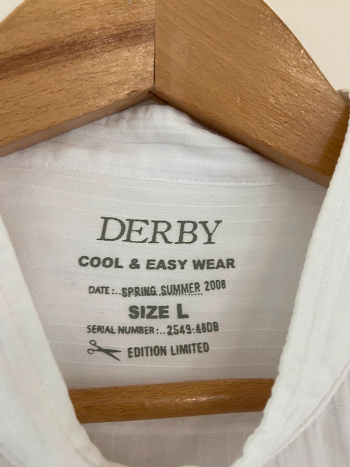 Chemise blanche col Mao coton Derby taille L - photo numéro 3