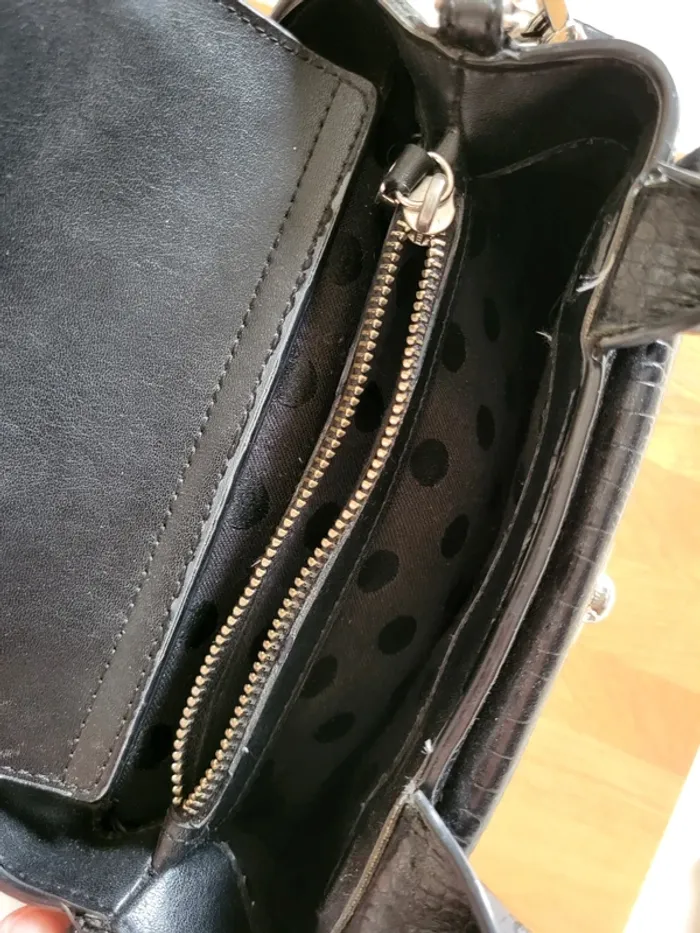 Sac à main Anouck Claudie Pierlot - cuir texturé noir - photo numéro 16