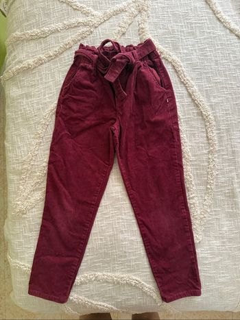 Pantalon velours côtelé bordeaux 9 ans